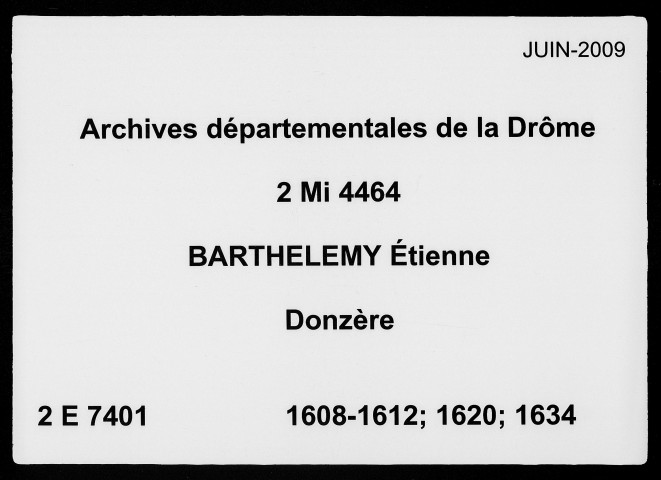 25 mars 1608-18 juin 1609