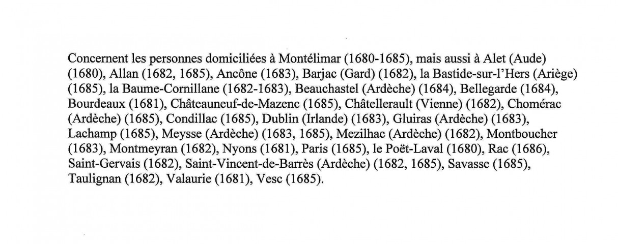 Abjurations au protestantisme (1680-1686).