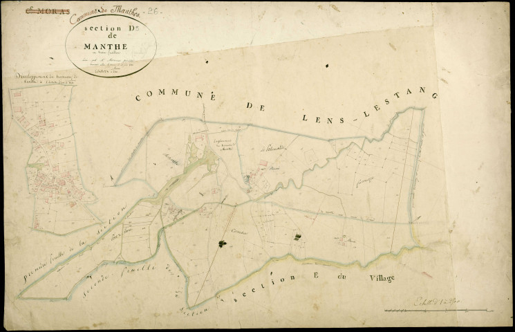 Section D3, Manthe. Village (agrandissement).