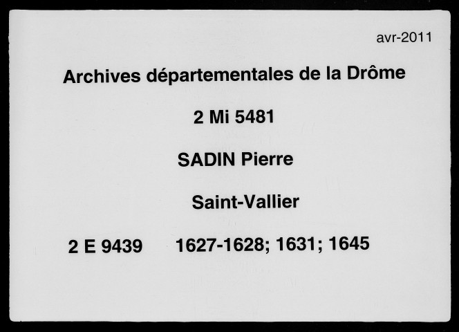 1er janvier 1627-17 juin 1645