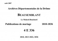 Publications de mariages (1810-1836).