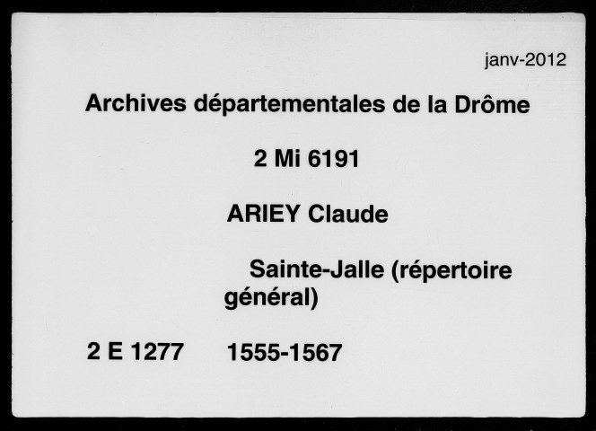 Répertoire général (1555-1630).