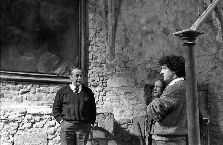 Dieulefit.- Réunion de Mrs Morin, Roux et Sauret à la chapelle Saint-Pierre.