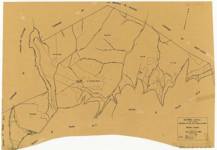 A, La Plaine de Mazet. 1933.