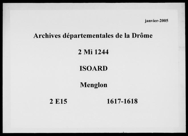 21 mai 1617-8 janvier 1618