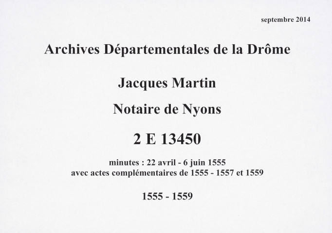 22 avril-6 juin 1555