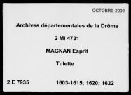 1er janvier 1603-10 août 1622