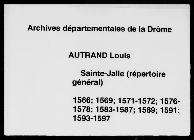 Répertoire général (1555-1630).
