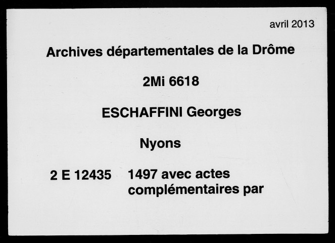 Brouillard (18 octobre 1497-8 mai 1499).
