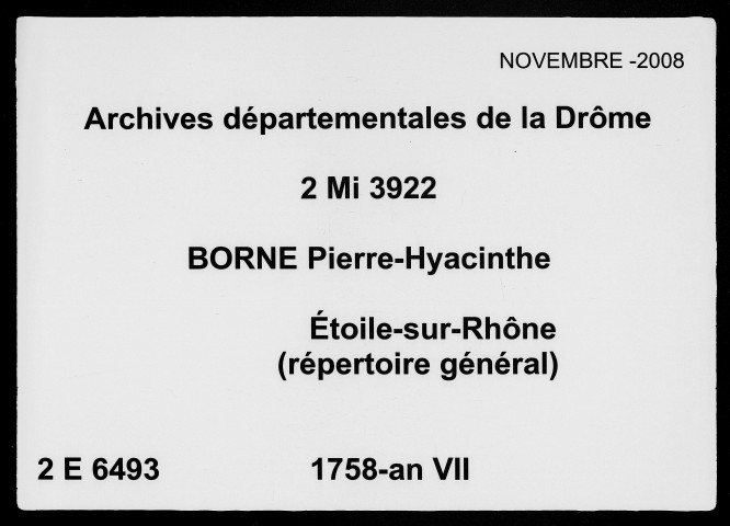 Répertoire des livres A-T (1758-6 pluviôse an VII).