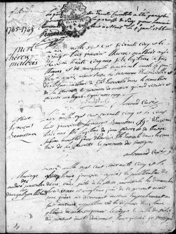 janvier 1765-mars 1769