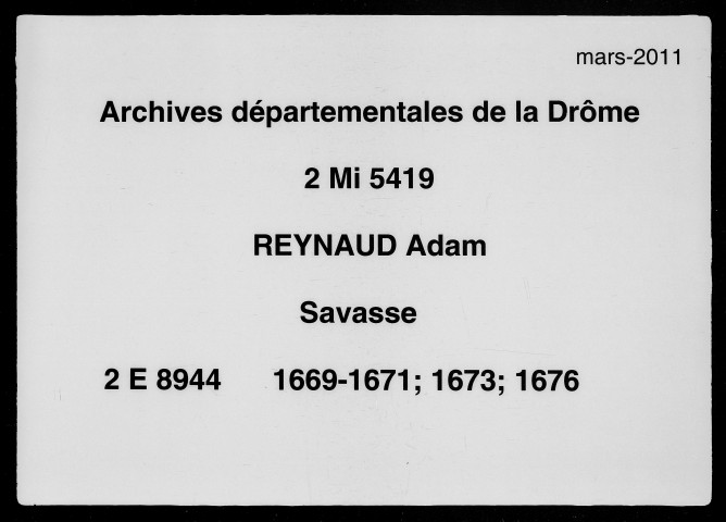 4 janvier 1669-15 août 1676