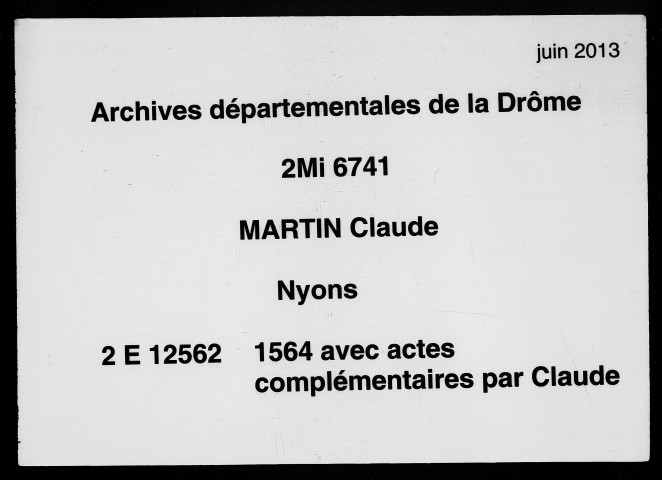 1er janvier-20 septembre 1564