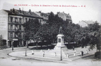 La statue de Jean-Pierre de Montalivet (1895) et le boulevard d'Alsace.