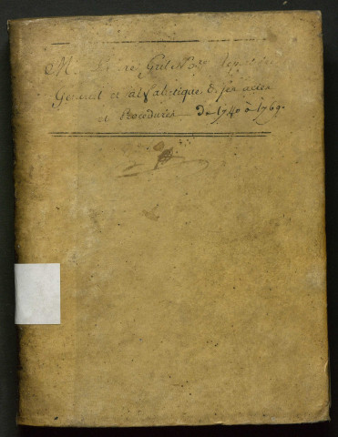 Tables alphabétiques (1740-1769).