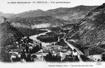 Pontaix.- Vue du village et de la Drôme.