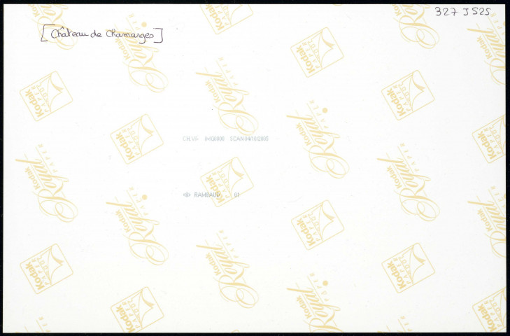 [Château de Chamarges]. Photographie noir et blanc.