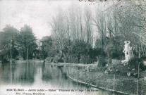 Le Jardin Public, la statue du Chasseur du 1er âge (1903).