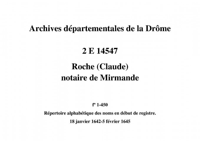 18 janvier 1642-5 février 1645