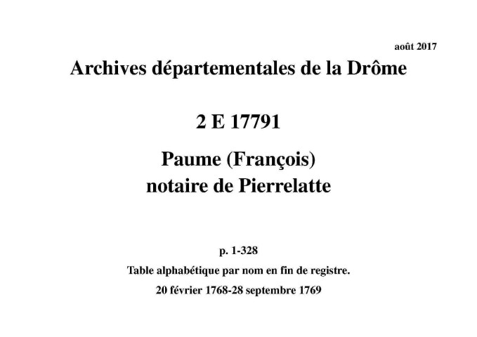 20 février 1768-28 septembre 1769