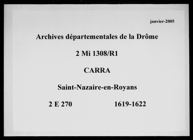 17 mai 1619-16 novembre 1622