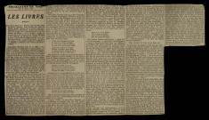 	« Les Livres », rubrique Feuilleton du Temps du 23 août 1923