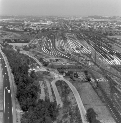 Vue aérienne de la gare de triage.