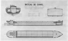 Plan coupe d'un bateau de canal.