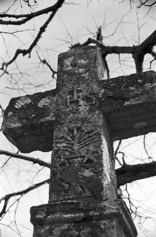 Bellecombe-Tarendol.- Détail d'une croix de chemin de Bellecombe.
