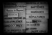 Paroisse de Bayonne. - Baptêmes, mariages, sépultures (1677-1792).