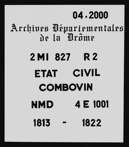 Publications de mariages (1813-1822).