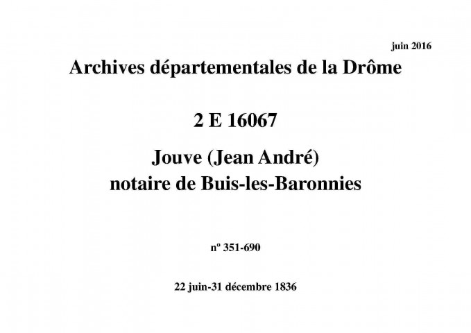 22 juin-31 décembre 1836