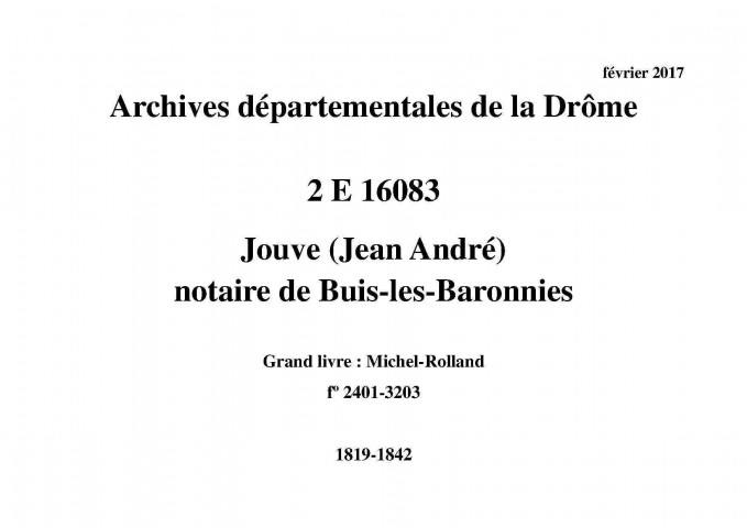 Grand livre : Michel-Rolland (1819-1842).