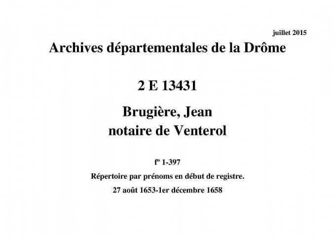 27 août 1653-1er février 1658