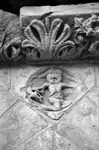 Saint-Donat-sur-l'Herbasse. - Sculpture du cloître de la collégiale.