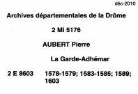 Notes brèves (1er avril-31 décembre 1578).