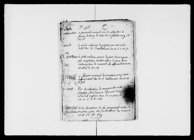 Tables alphabétiques annuelles des débiteurs (an IX-1813).