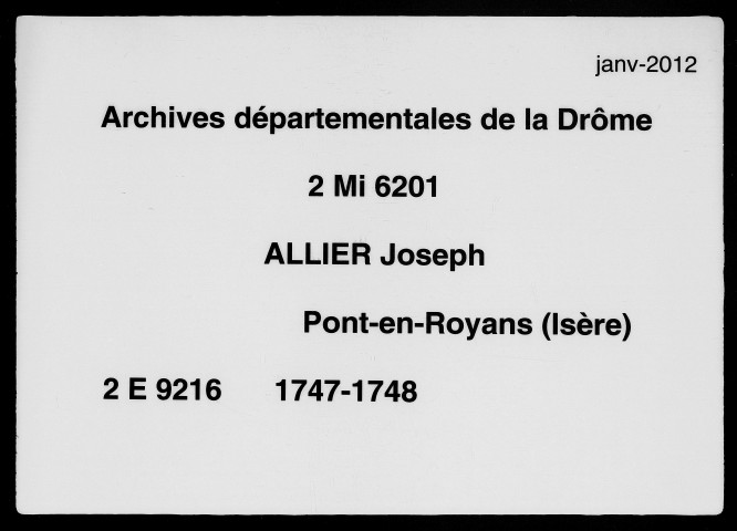 1er janvier 1747-3 mai 1748