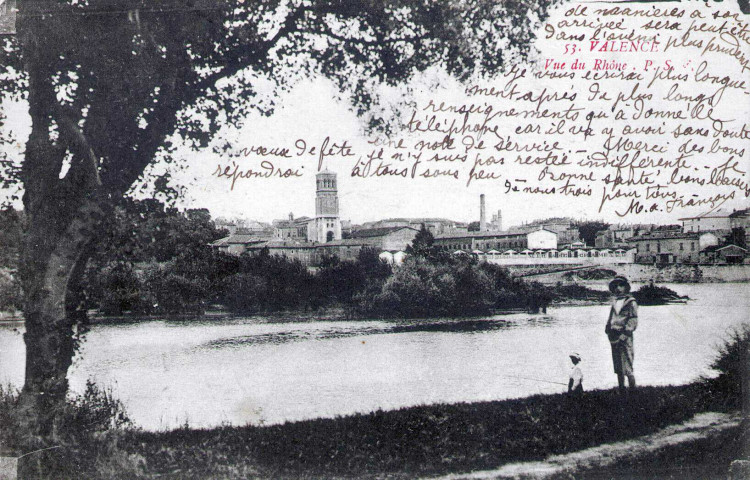 La ville vue de Guilherand-Granges (Ardèche).