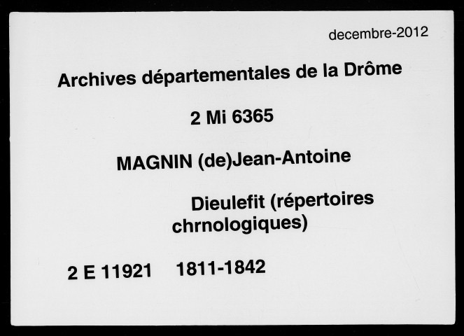 Répertoires chronologiques (3 avril 1811-19 janvier 1842).