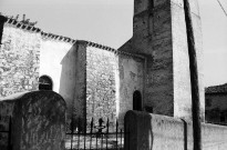 Montclar-sur-Gervanne.- La façade sud de l'église Saint-Jacques et Saint-Philippe du hameau de Vaugelas.