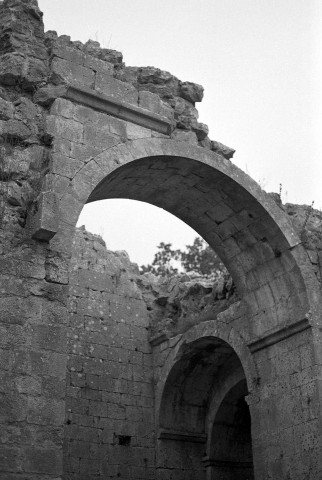 Aleyrac. - Le transept sud du prieuré Notre-Dame-la-Brune, ruiné en 1385.