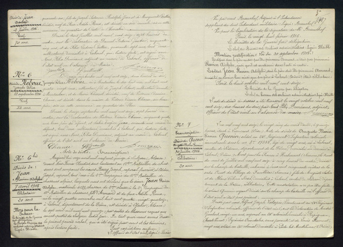 Décès (1916-1924).