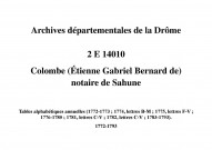 Tables alphabétiques annuelles (1772-1773 ; 1774, lettres B-M ; 1775, lettres F-V ; 1776-1780 ; 1781, lettres C-V ; 1782, lettres C-V ; 1783-1793) (1772-1793).