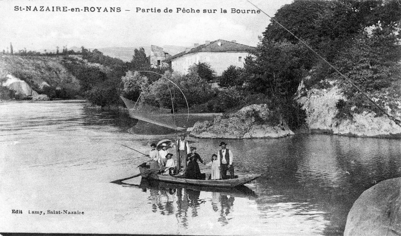 Partie de pêche sur la rivière la Bourne.