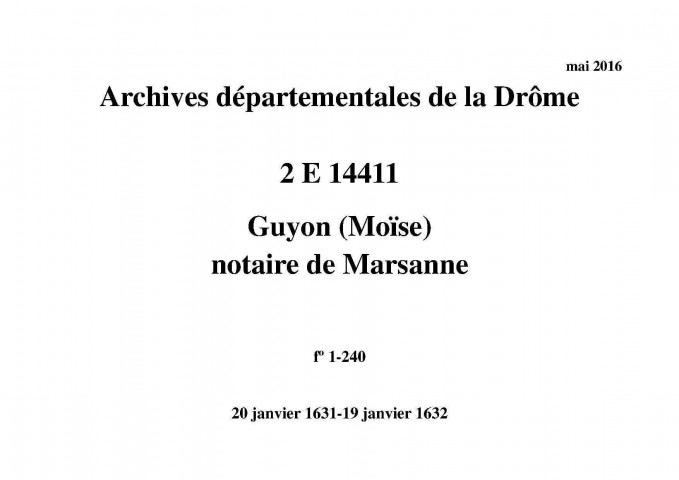 20 janvier 1631-19 janvier 1632