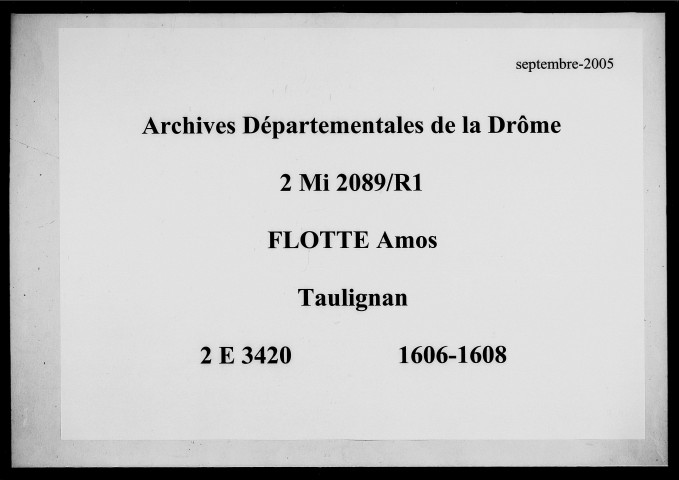 2 janvier 1606-19 janvier 1608