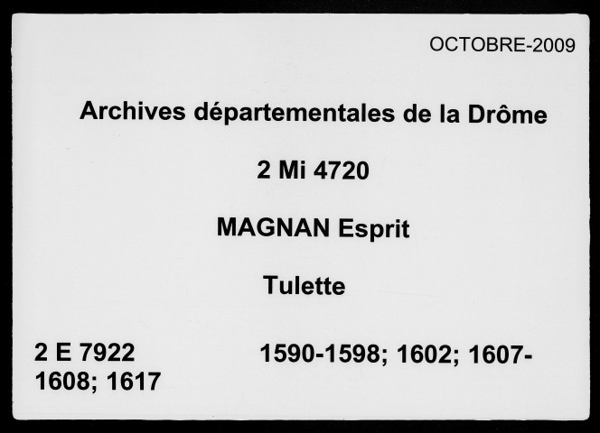 1er janvier 1590-29 août 1617