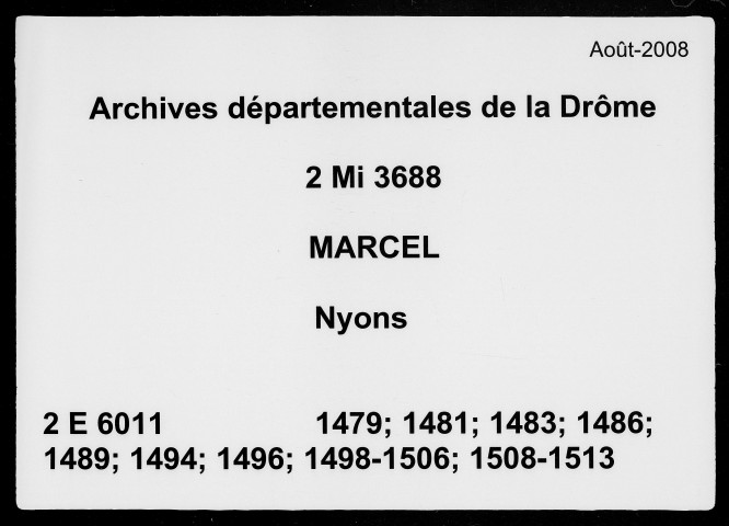 Notes étendues (27 mars 1479-31 janvier 1513).