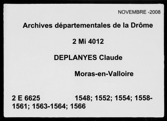 25 janvier 1548-27 octobre 1566